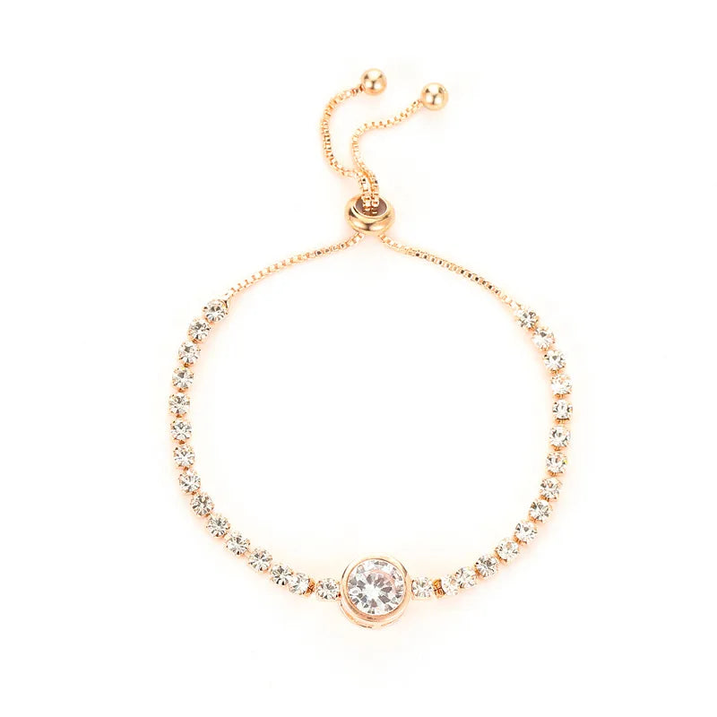 Luxury Color Cubic Zirconia Gold Color Tennis Bracelets For Women Girls 2022 New Trend Chain Bracelets Jewelry Party Gifts