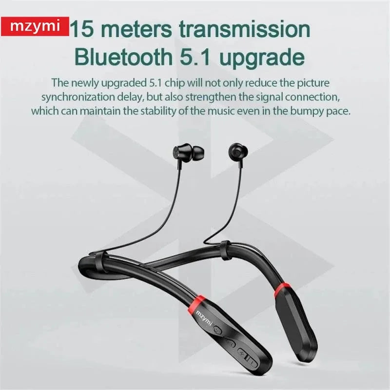 MZYMI I35 Neckband Bluetooth Headphones 200 Hour Play Wireless Earphone 9D Sound Sport Headset Waterproof TWS Earbuds For XIAOMI