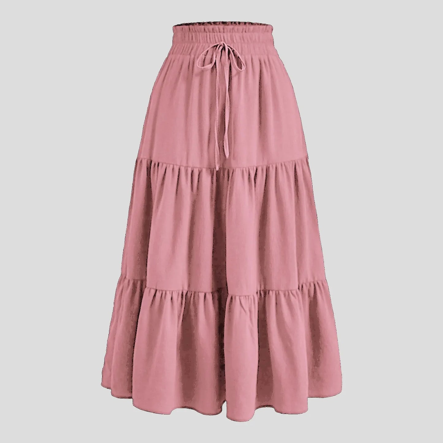 Women'S Boho Vintage Floral Print Maxi Skirt Elastic High Waist Pleated Flowy A Line Long Skirts Toddler Fall 2024 Falda Short