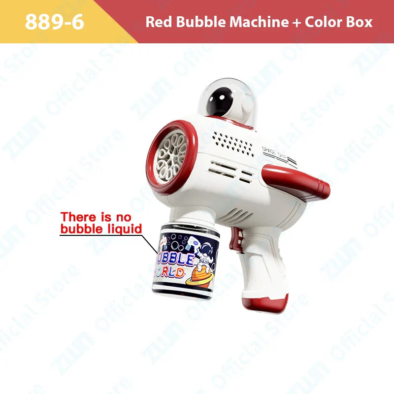 Children Handheld Bubble Gun Toy for Kids Gifts Astronaut Fully Automatic Bubble Machine Bubbles Gun Outdoor Wedding Party Toys