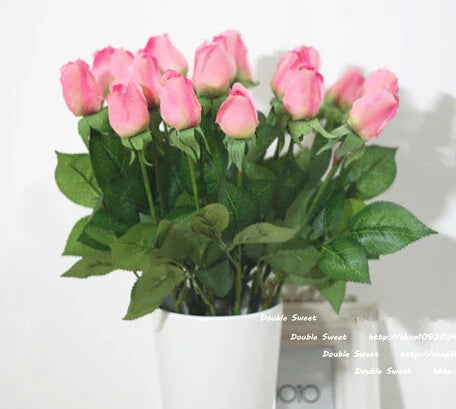 25pcs/lot Fresh Rose Artificial Flowers Real Touch Rose Flowers Home Decorations for Wedding Party or Birthday