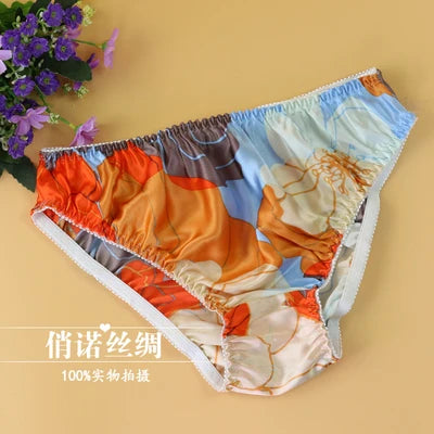 Lingerie Mid Rise 100% Natural Silk Briefs Mulberry Silk Panties Women's Underwear
