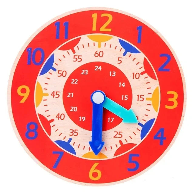 Kids Montessori Wooden Clock Toys Hour Minute Second Cognition Time Learning Teaching Aids Educational Toys for Children