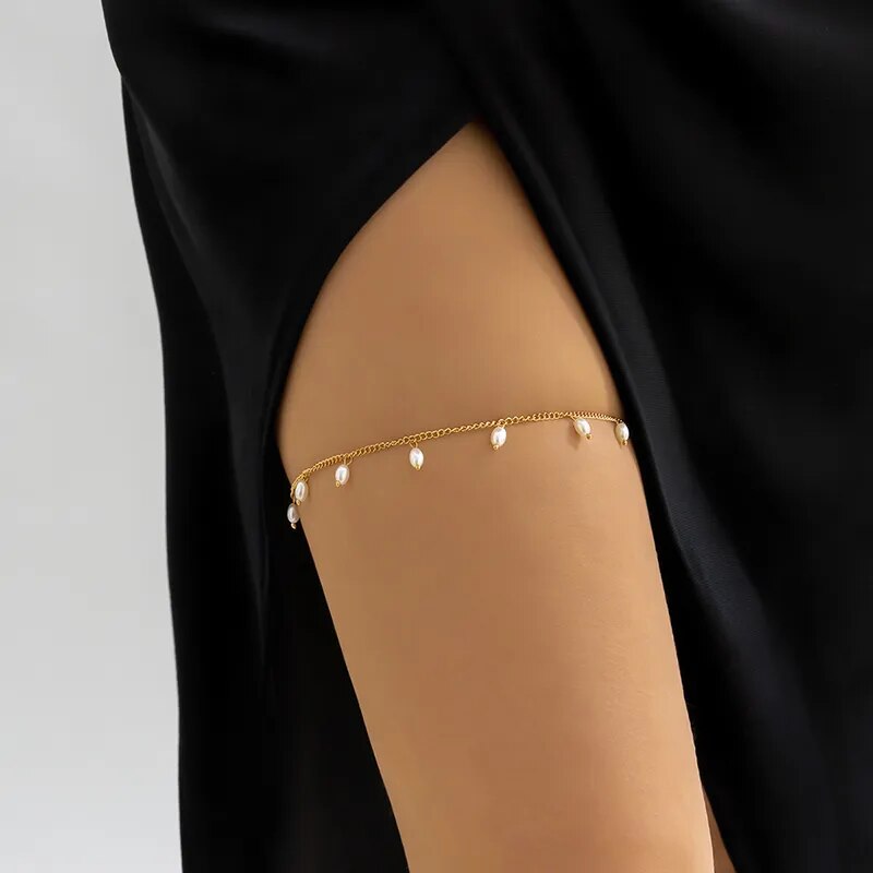 New Bohemian Thigh Chain Simple Star Body Chains for Women Double-layer Metal Bodychain Fashion Thigh Jewelry Leg Chain Women