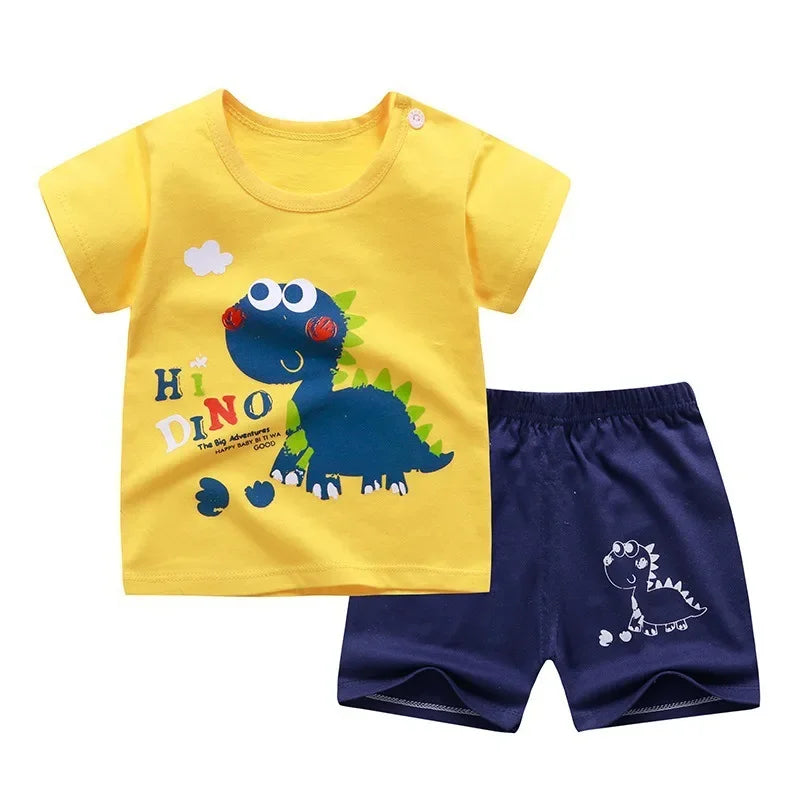 Children Sets Cartoon Printed Clothing Kids Clothes 2 Piece Suits Toddler Cute Casual Tracksuits Cotton Set