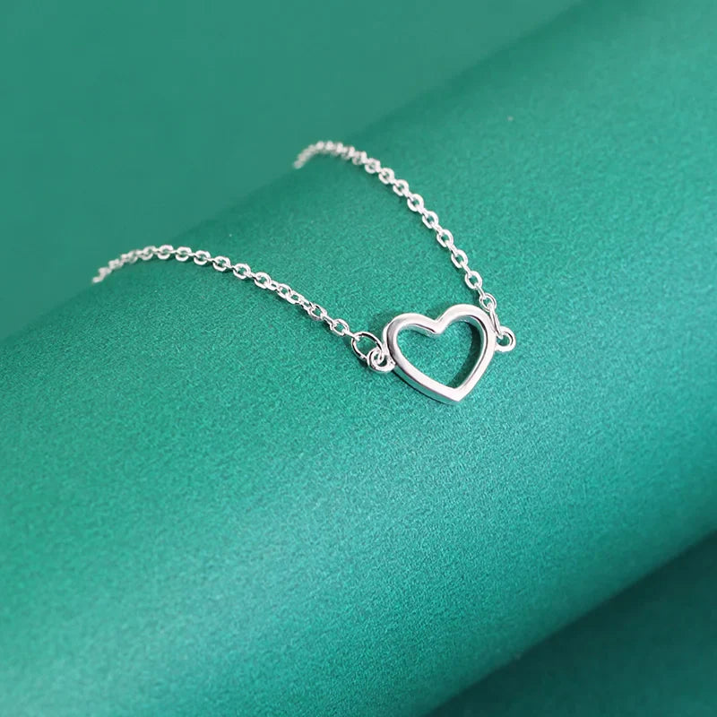 Trusta 100% 925 Sterling Silver Fashion Women's Jewelry Hollow Heart Bracelet 15.5cm For Gift Girl Lady Drop Shipping DS568