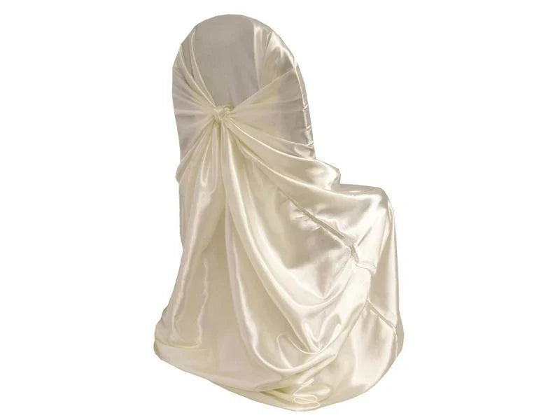 BITFLY Self Tie Satin Chair Covers Wedding Banquet Party Decoration Annual Dinner Supplies Universal Home Decor