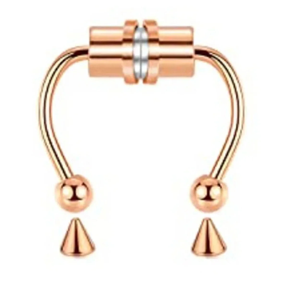 1/2/3/4/5pcs Fake Magnetic Stainless Steel Nose Rings, Non Piercing