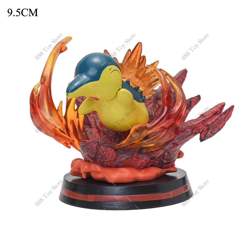 Anime Pokemon Figures Squirtle Charizard Bulbasaur Charmander Vulpix Special Effects Scene Version PVC Action Figure Model Toys