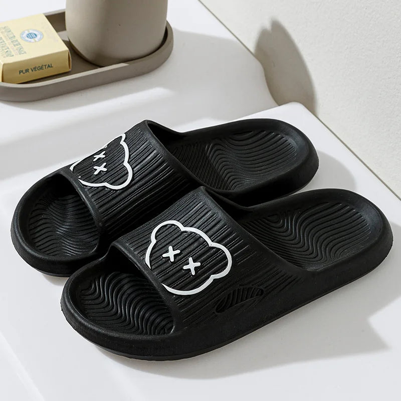 Summer Bathroom Household Slippers Flat Non-slip, Cartoon Flip-flops Beach Women's Sandals Indoor And Outdoor