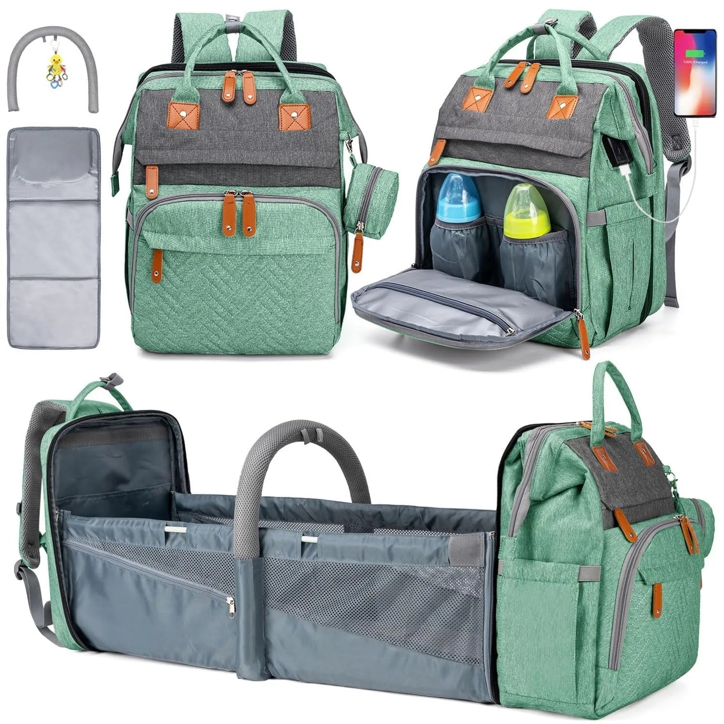 Baby Diaper Bags with Changing Station, Waterproof Large Capacity