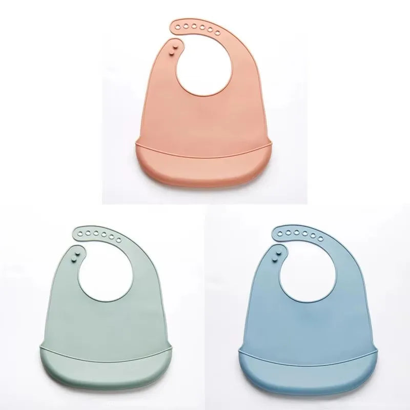 1-3pcs Baby Bib Adjustable Waterproof Bibs Babies Soft Edible Silicone