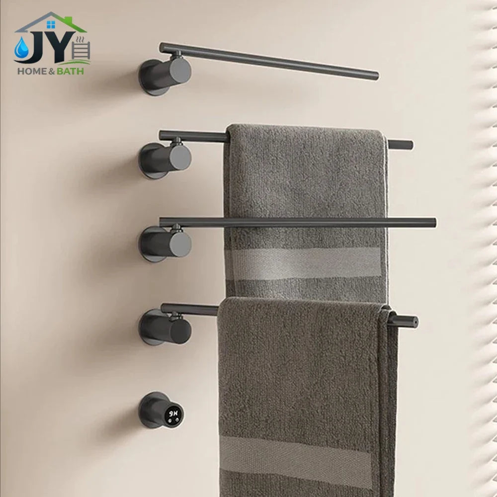 Smart Heated Towel Rack,Bathroom Towel Warmer with Timer, Adjustable Temperature, Rotating Bars,Towel Dryer,Bathroom Towel Rail