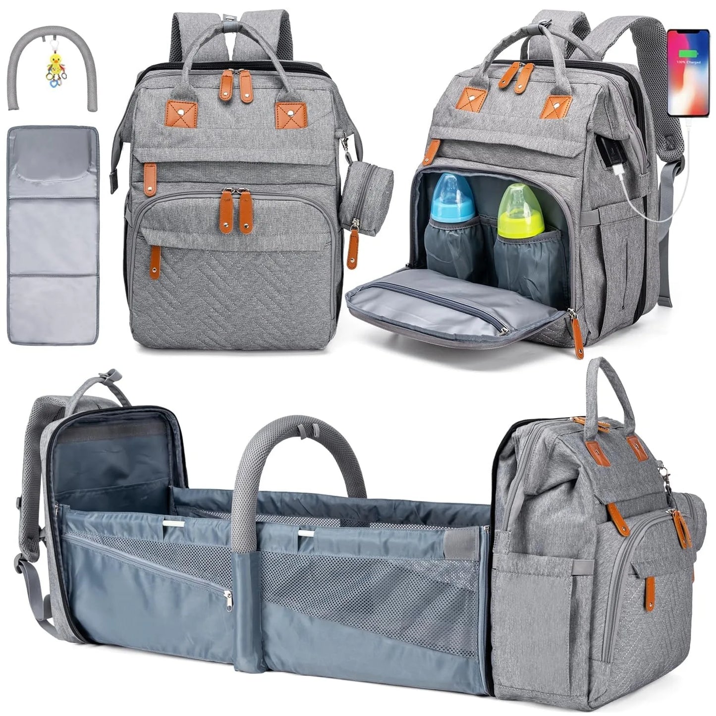 Baby Diaper Bags with Changing Station, Waterproof Large Capacity