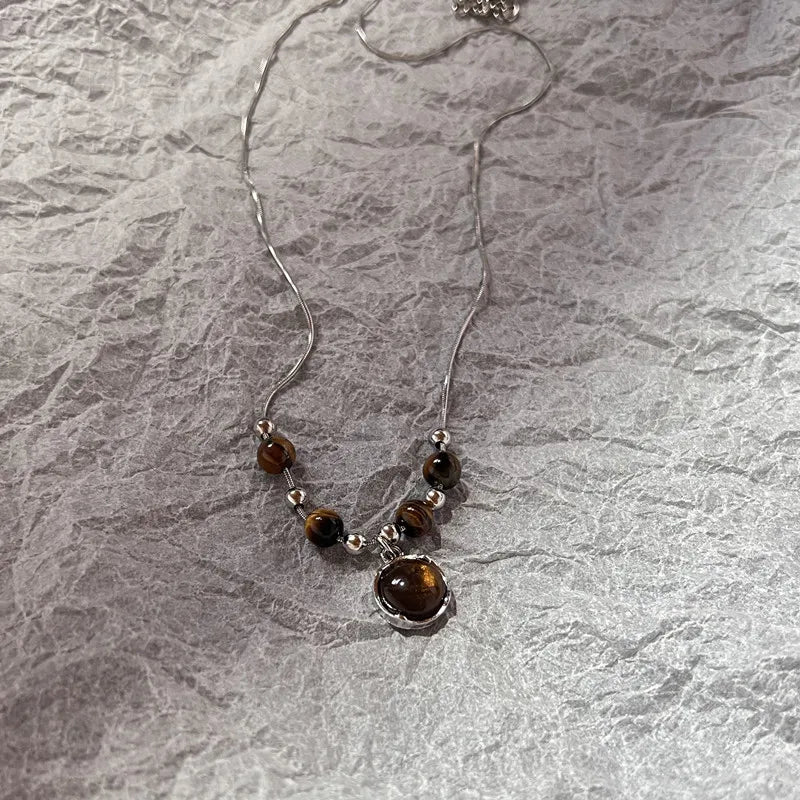 EtherealBe Y2K Opal Necklace for Women - Timeless Elegance