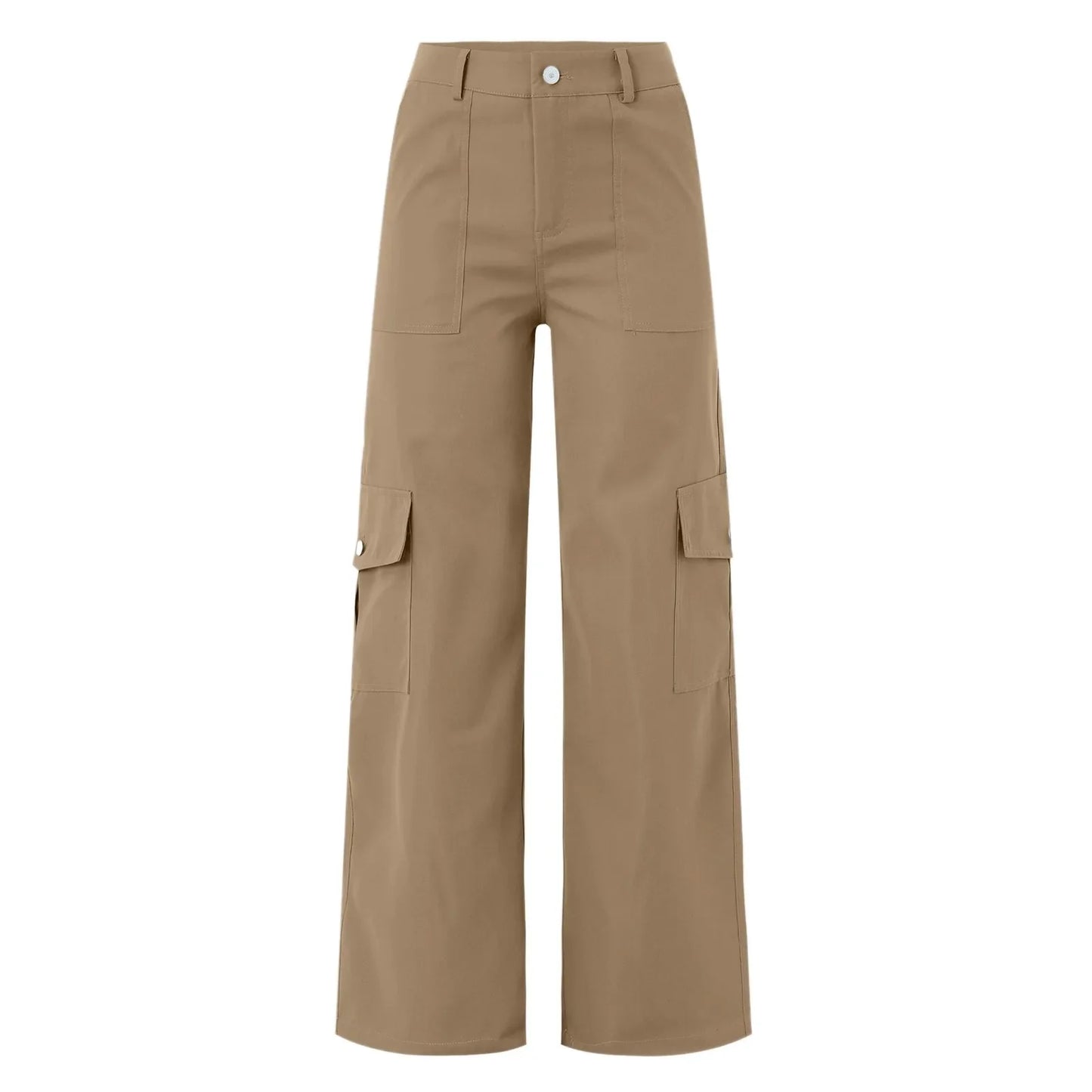 Y2k Women Khaki Cargo Pants Retro Slim Fit Jogger Sweatpants Summer High Waisted Casual Korean Wide Leg Pants Elastic Trousers