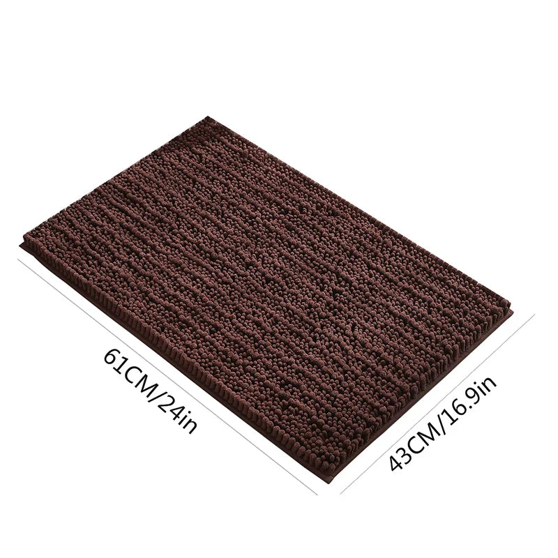 1 piece bathroom carpet bath mat, non-slip super thick lotus pine soft chenille door mat, fluffy foot mat, indoor solid color do