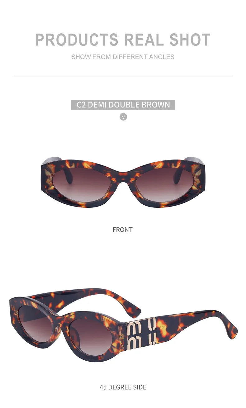 Vintage Oval Women's Sunglasses Luxury Designer Brand Men's Small Frame Cat Eyes Sunglasses gafas de sol UV400