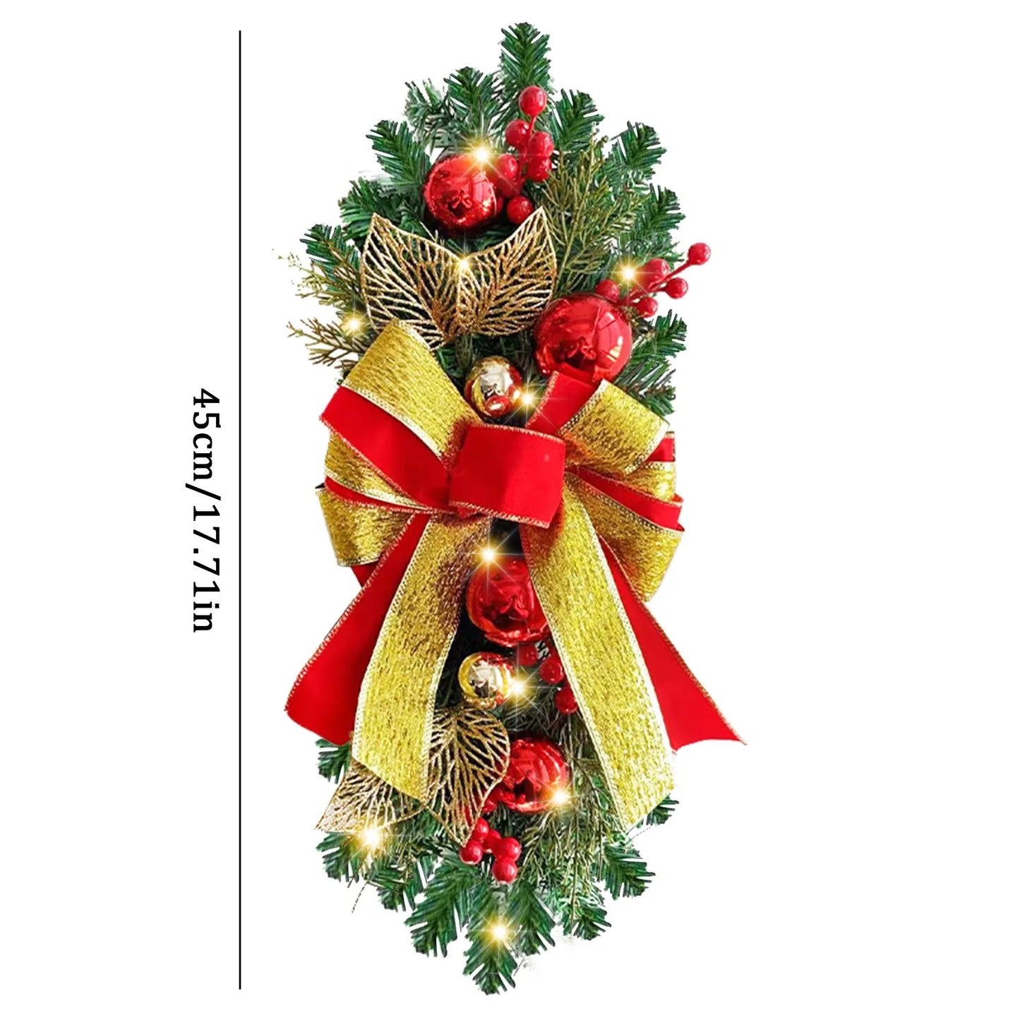 Christmas Wreath Pendants Stairway Stairs Trim Door Window Wreath Wall Hanging Garland Ornaments Xmas Navidad Holiday Decoration