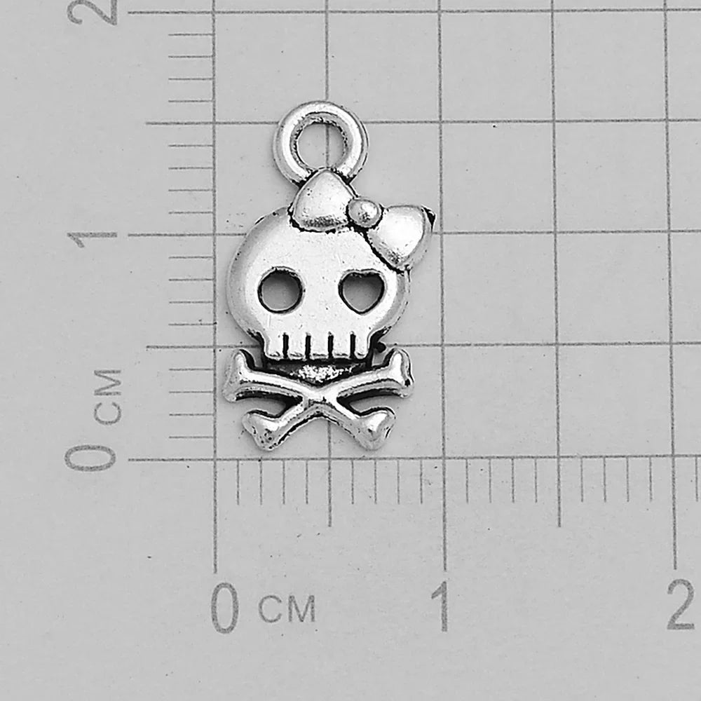 30pcs/lot Antique Witch Wizard Skull Spider Web Bat Boo Charms Halloween Pendant For Diy Jewelry Making Supplies Accessories