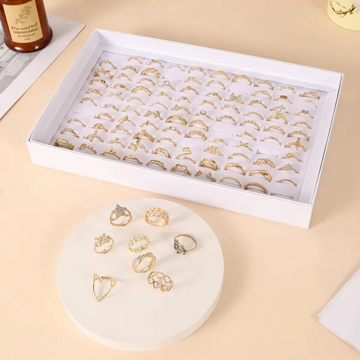 1/5/15/30/50/100 Piece Set Minimalist Hollow Out Design Geometric Ring