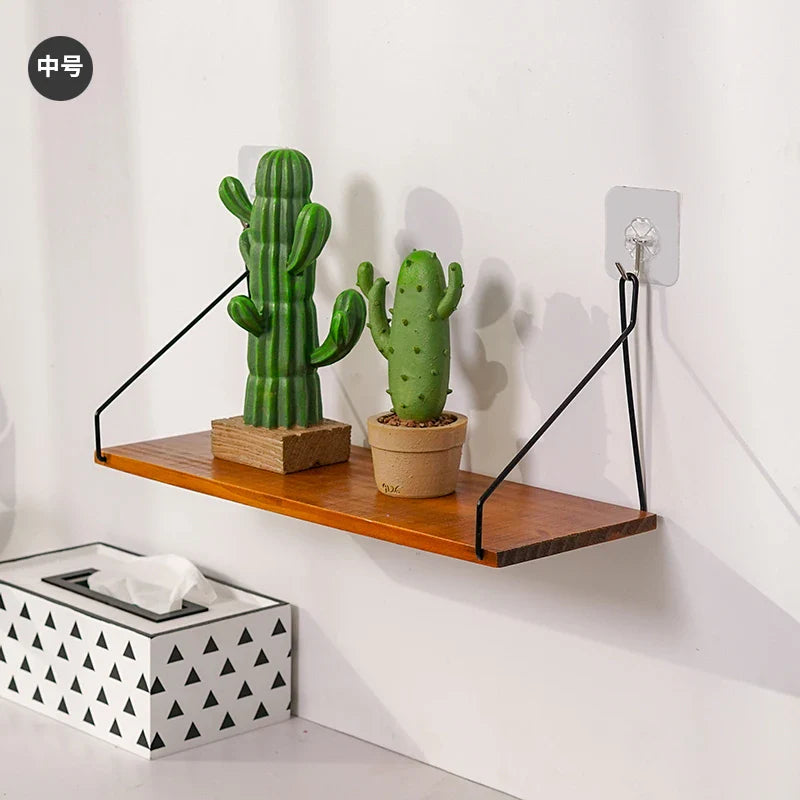 Nordic Wooden Wall Hanging Shelves Living Room Decor Display Stand Home Wall Decoration Bedroom Storage Shelf