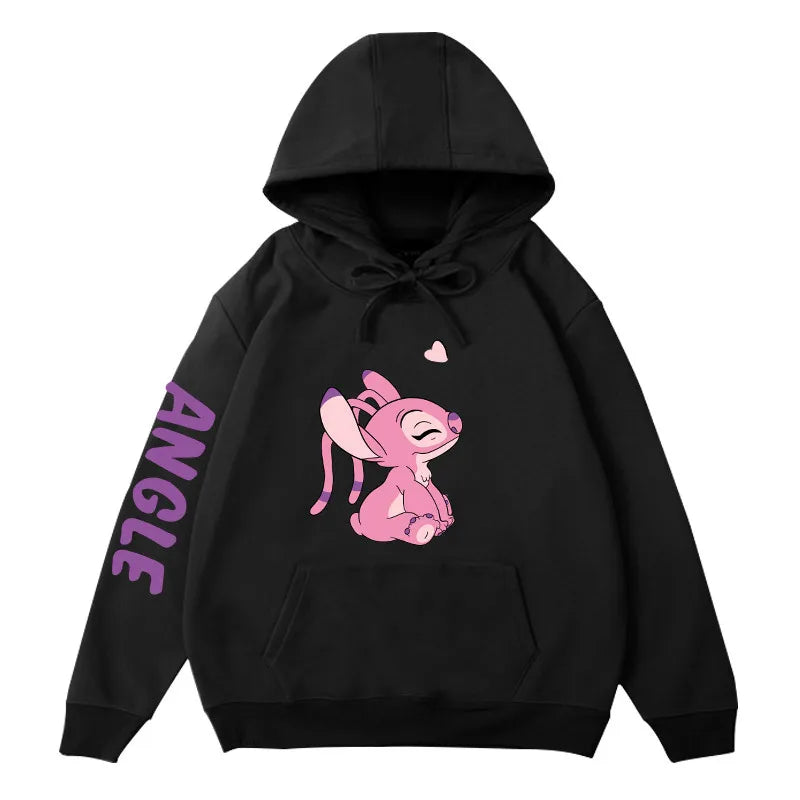 Disney Winter Couples Hoodie Stitch Sweater Loose Jacket Clothes Women's Tops