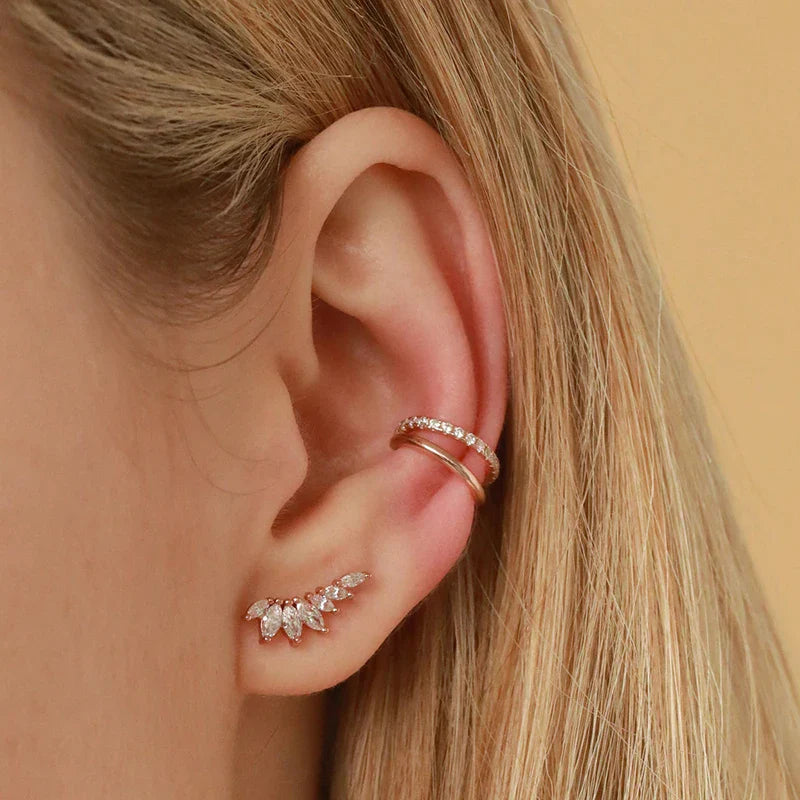 925 Sterling Silver Ear Needle Geometric Zircon Metal Earrings for women Shiny Crystal Luxury Small Stud Fashion Wedding Jewelry
