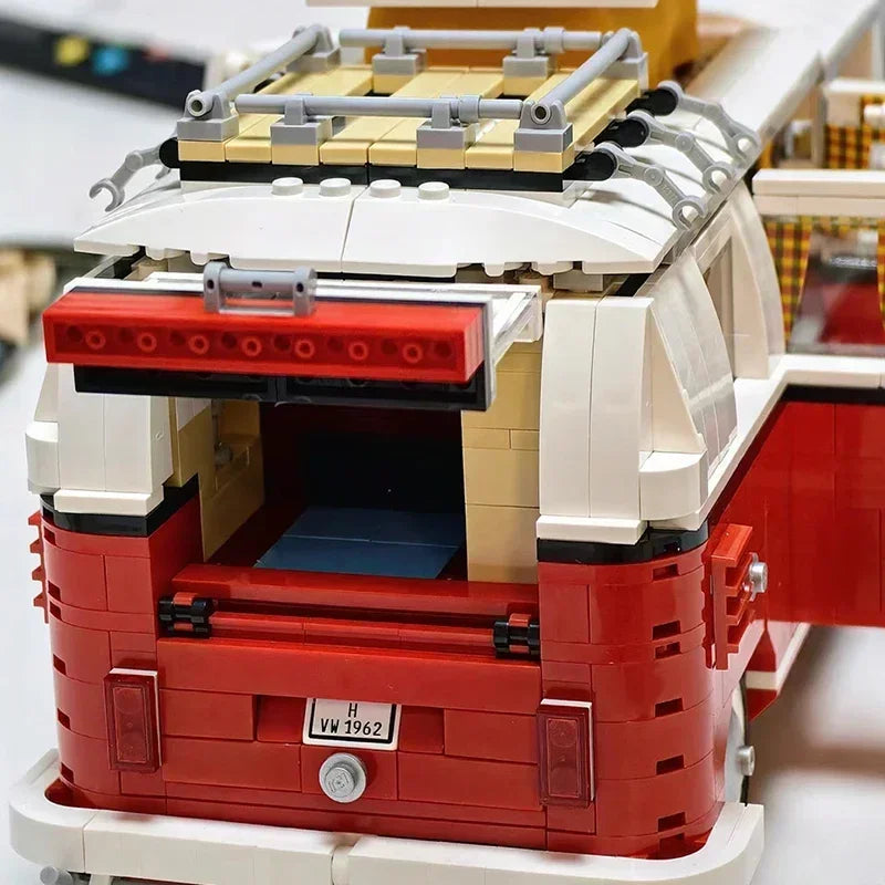 1354PCS VW Volkswagen T1 Camper Bricks Van Car Bluding Blocks High Techc Ideas Bus Compatible Toys for Kid Birthday Gift