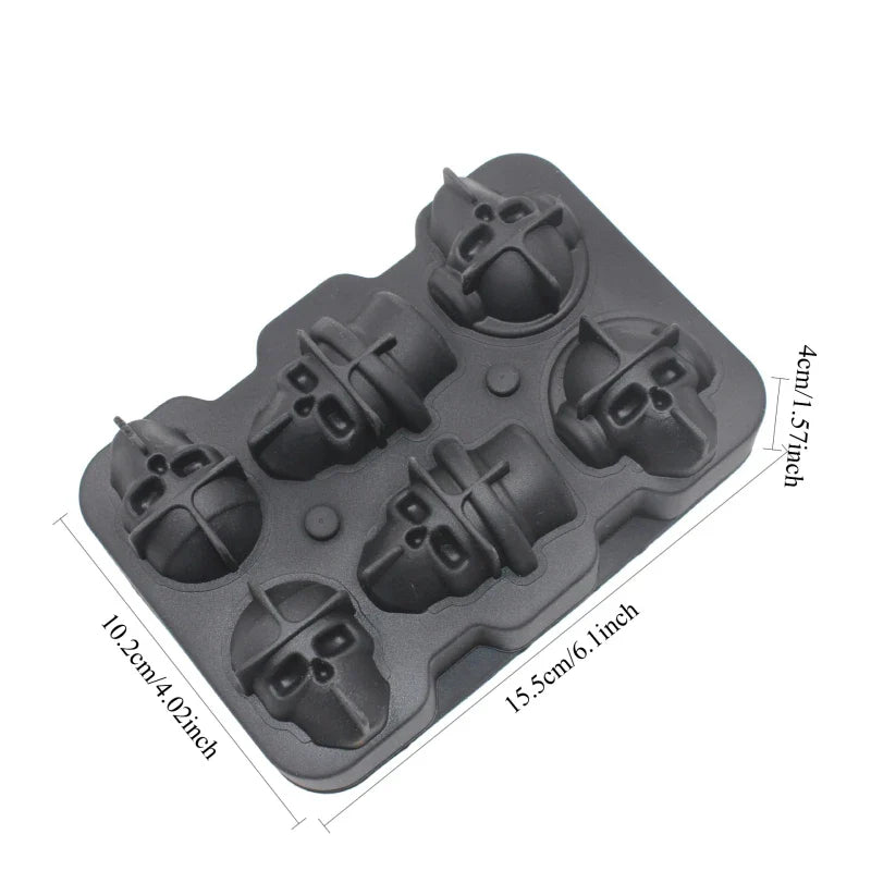 10 Grid Skull Ice Cube Mold for Halloween, Kitchen Baking Tools Reusable, Silicone Mold for Chocolate Candy, Ice Cream Mold.