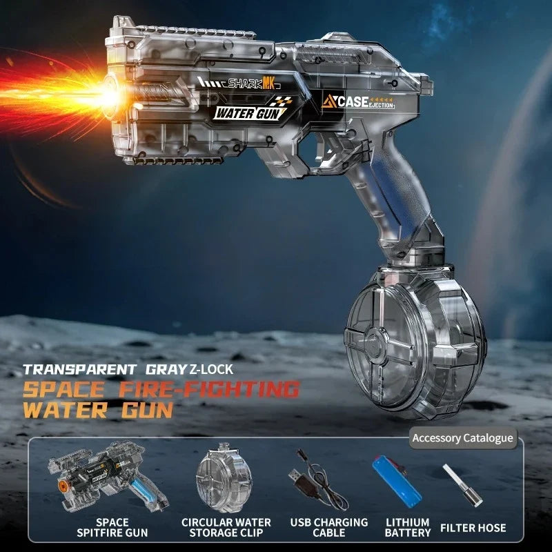Electric Water Gun with Flashing Function Continuous Powerful Spray Water Gun Summer Outdoor Toy Water Gun Children Adults Gift
