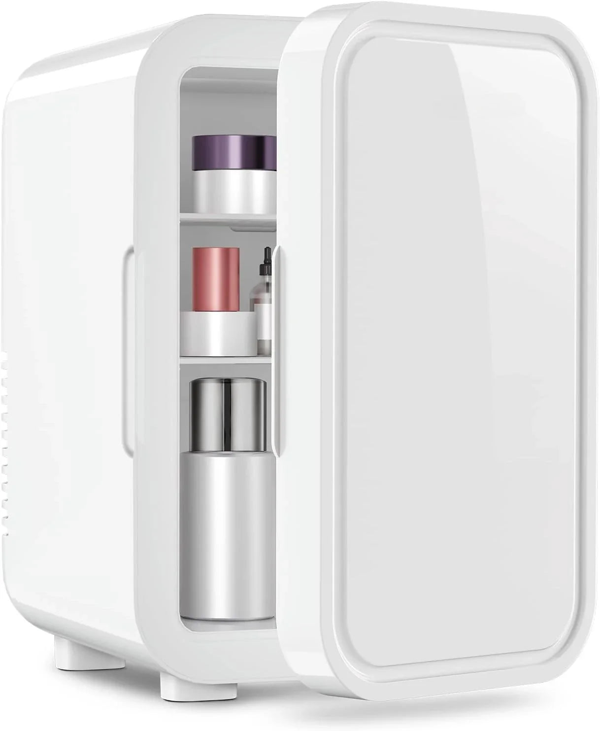 Mini Fridge, 6 Liter/8 Can 110V AC/DC Portable Thermoelectric Cooler Refrigerators for Bedroom