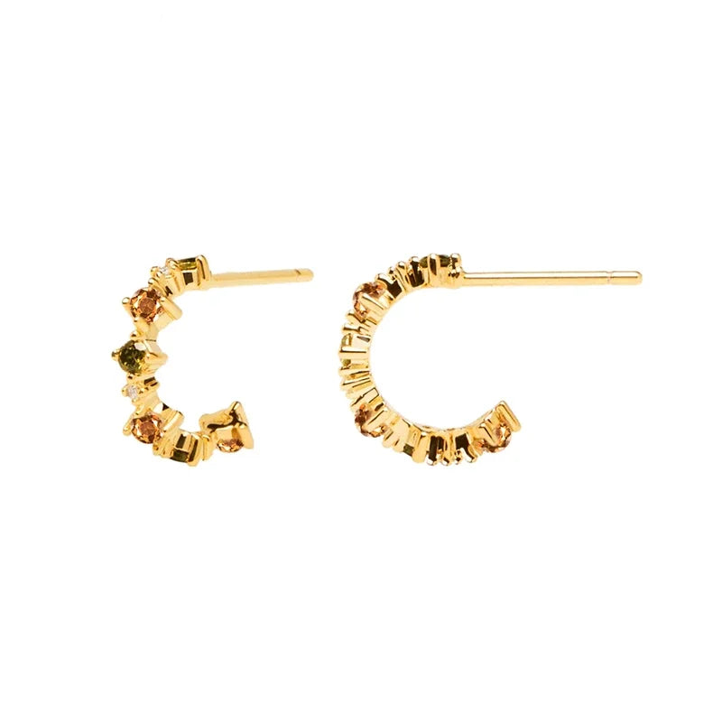 Cartilage 925 Silver Earrings Fashion C-shaped Zircon ear studs European American Geometric Piercing Earrings For Women Jewelry