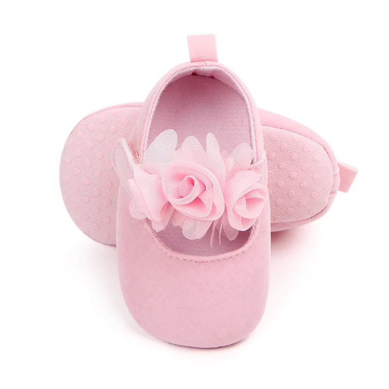 Baby Girl Shoes First Walkers Flower Pattern Fabric Cotton Shoe Unisex Non-slip Breathable Soft Bottom Toddler Crib 0-18M
