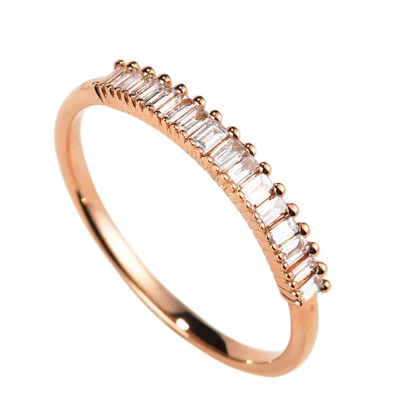 Milangirl Women's Jewelry Micro Pave Cz Zircon Crystal Wedding Band Eternity Stacking Ring Fashion  Anniversary Band