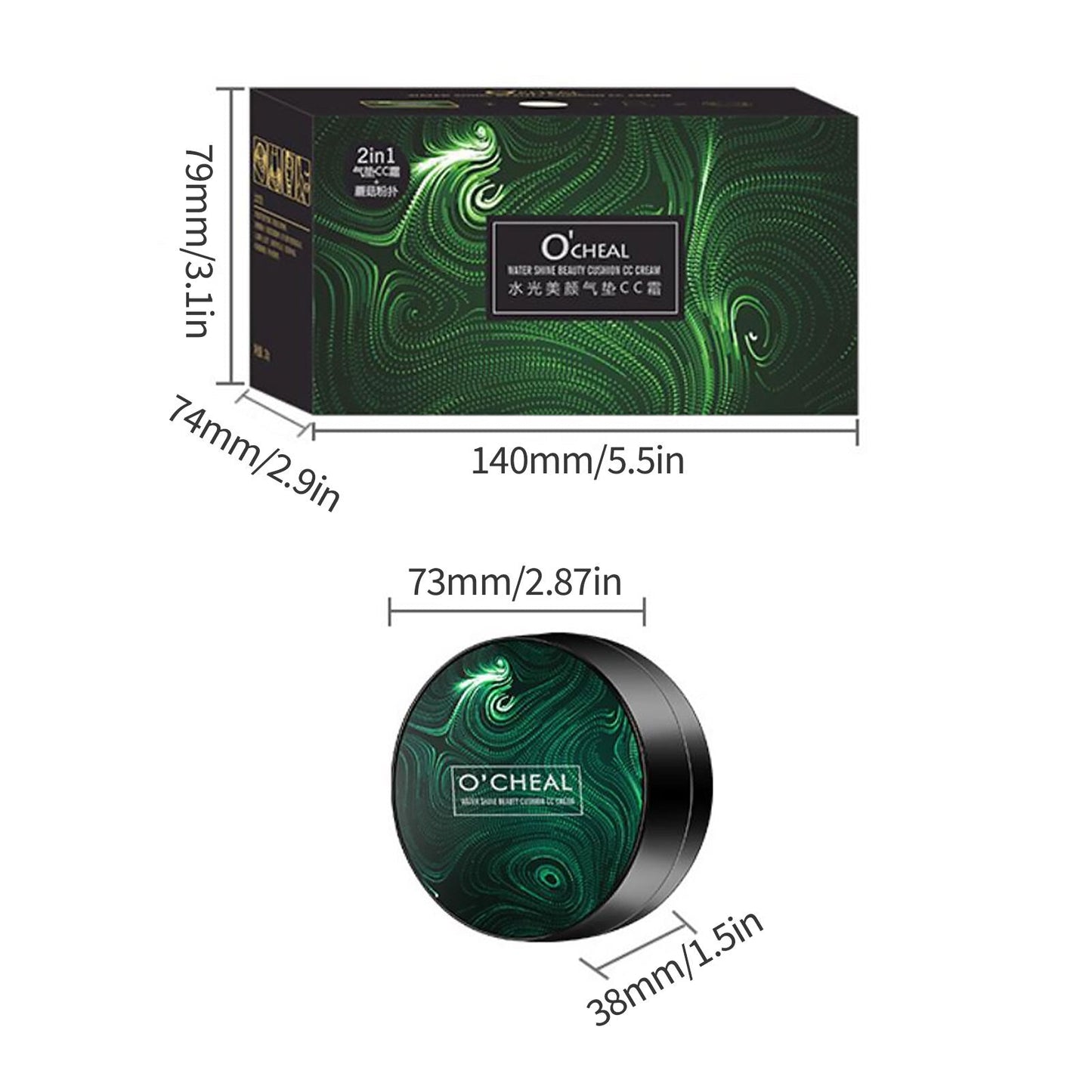 Makeup CC Cream Natural Mushroom Head Air Cushion Foundation Natural Makeup Base Moisturizing CC Cream Makeup Long Lasting