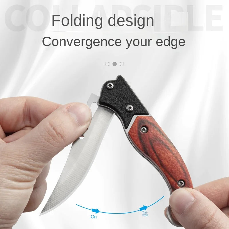 Compact Folding Knife with Durable Stainless Steel Blade, Multi-functional Survival Camping Tool