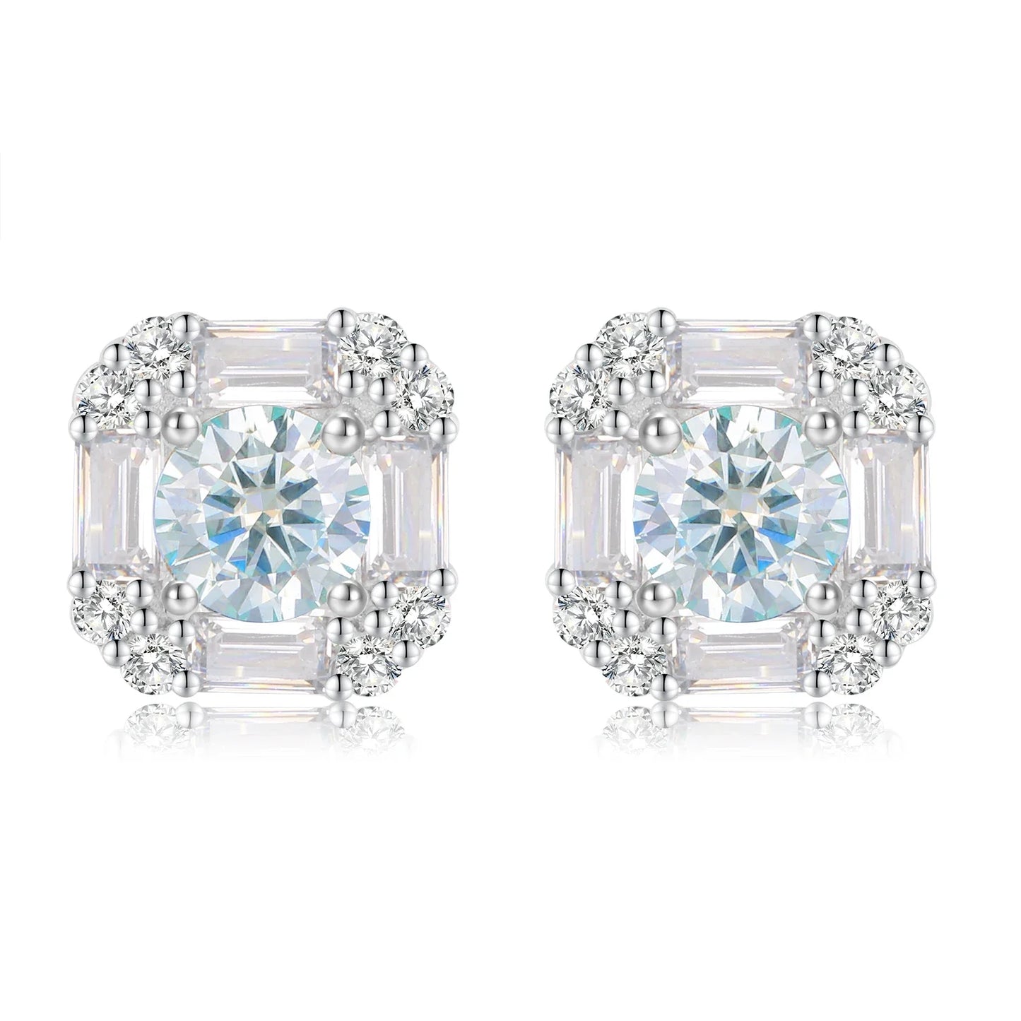 PuBang Fine Jewelry Sparkling 925 Sterling Silver GRA Cert Moissanite Diamond Stud Earrings for Women Engagement Gifts Wholesale