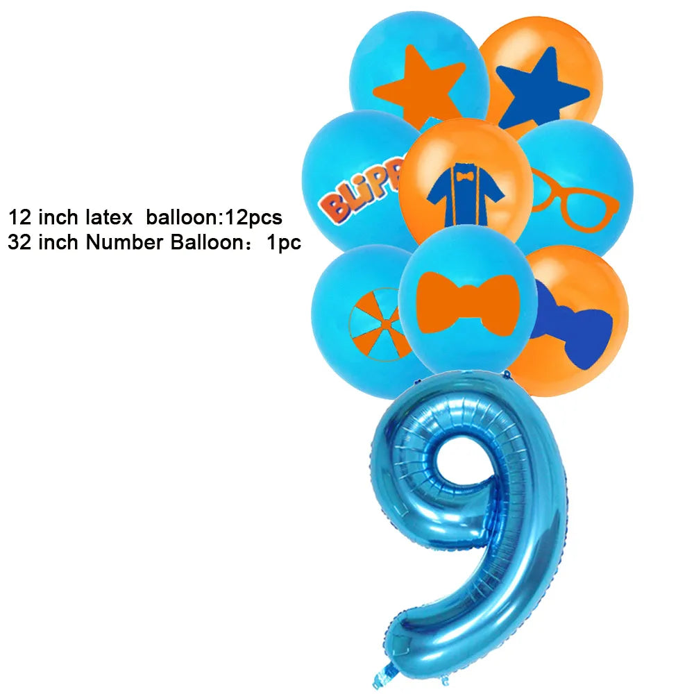 Bli-Ppi-Toy Theme Party Supplies Disposable Set Background Balloon Banner