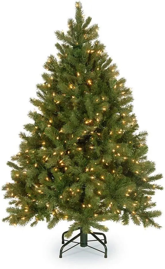Pre-Lit 'Feel Real' Artificial Full Downswept Christmas Tree, Green, Douglas Fir, White Lights, Includes  Christmas Halloween