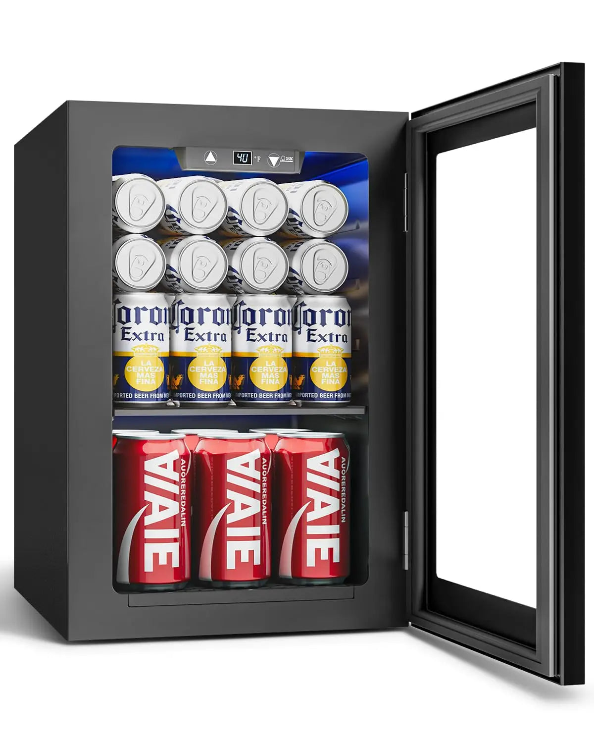 24 Cans Beverage Refrigerator Cooler - Mini Fridge with Digital Temperature Control, Soda Wine Beer Drink Fridge -, Custom