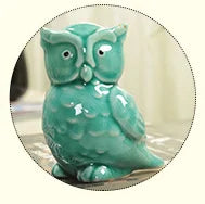 Ceramic handicrafts modern owls statue living room animal ornaments owl crafts home decor  figure 4 style optional~