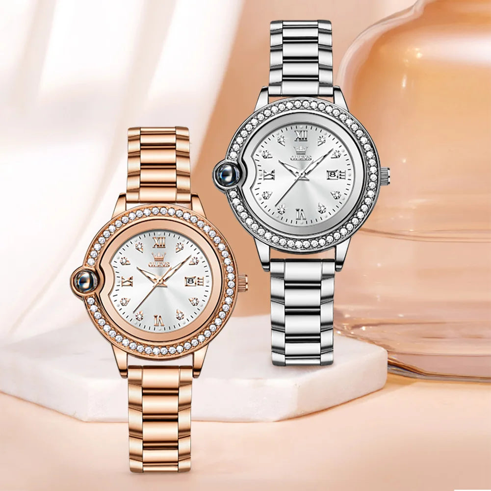 OLEVS 5588 Original Certification Women's Watches Love Expressing Watch Quartz Watch for Lady's Waterproof Date Dress Wristwatch