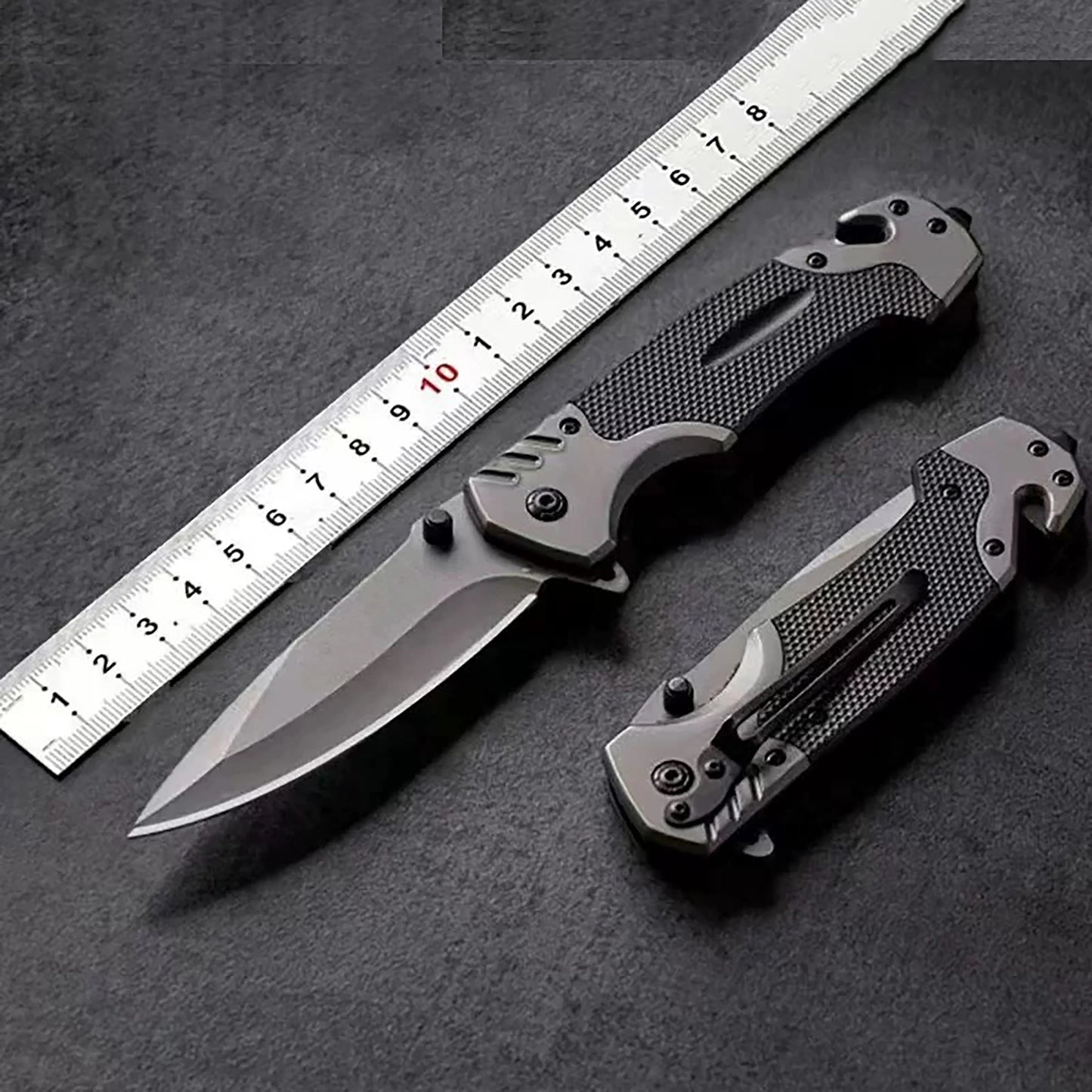 This multi-functional folding knife is a sharp survival knife, suitable for outdoor camping, wilderness survival and fishing
