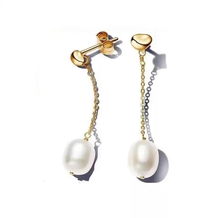 100%925 Pure Silver Classic Water-Drop Heart-Shaped Round Stud