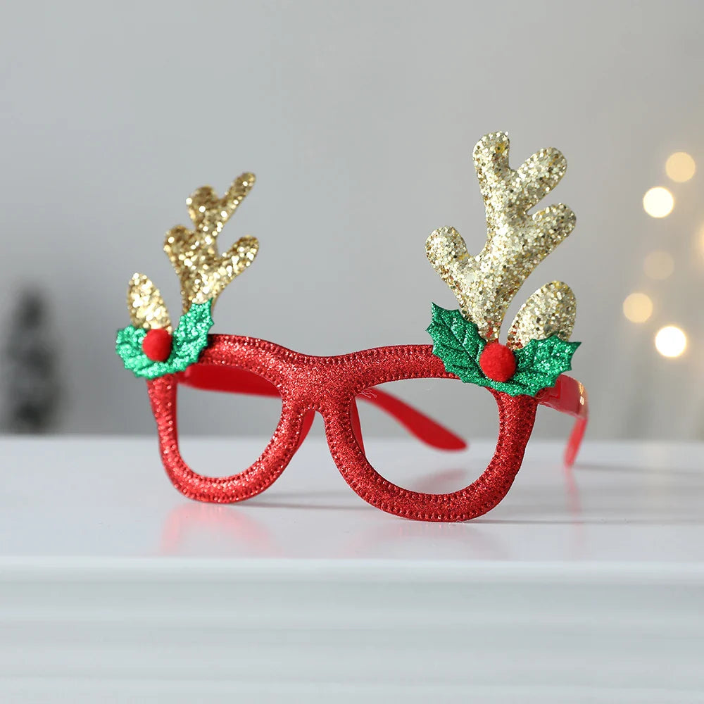 1 Pack Merry Christmas Glasses Santa Claus Snowman Antlers Christmas Tree Christmas Decoration Photo Prop Children New Year Gift