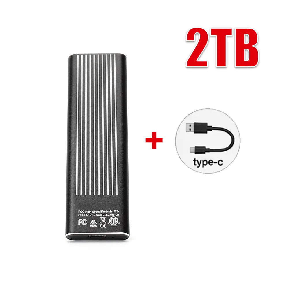 High Speed External Portable SSD 6TB 12TB Plug and Play Mobile Hard Drive Compatible with Windows IOS Android DevicesHigh Speed