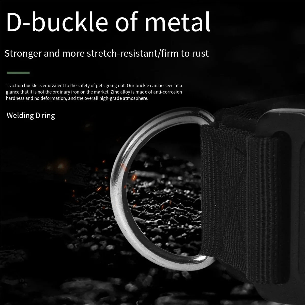 Large Dog Collar Durable Nylon Military Tactical Adjustable Pet Lead Outdoor Walking Training Collars Pitbull Labrador Supplies