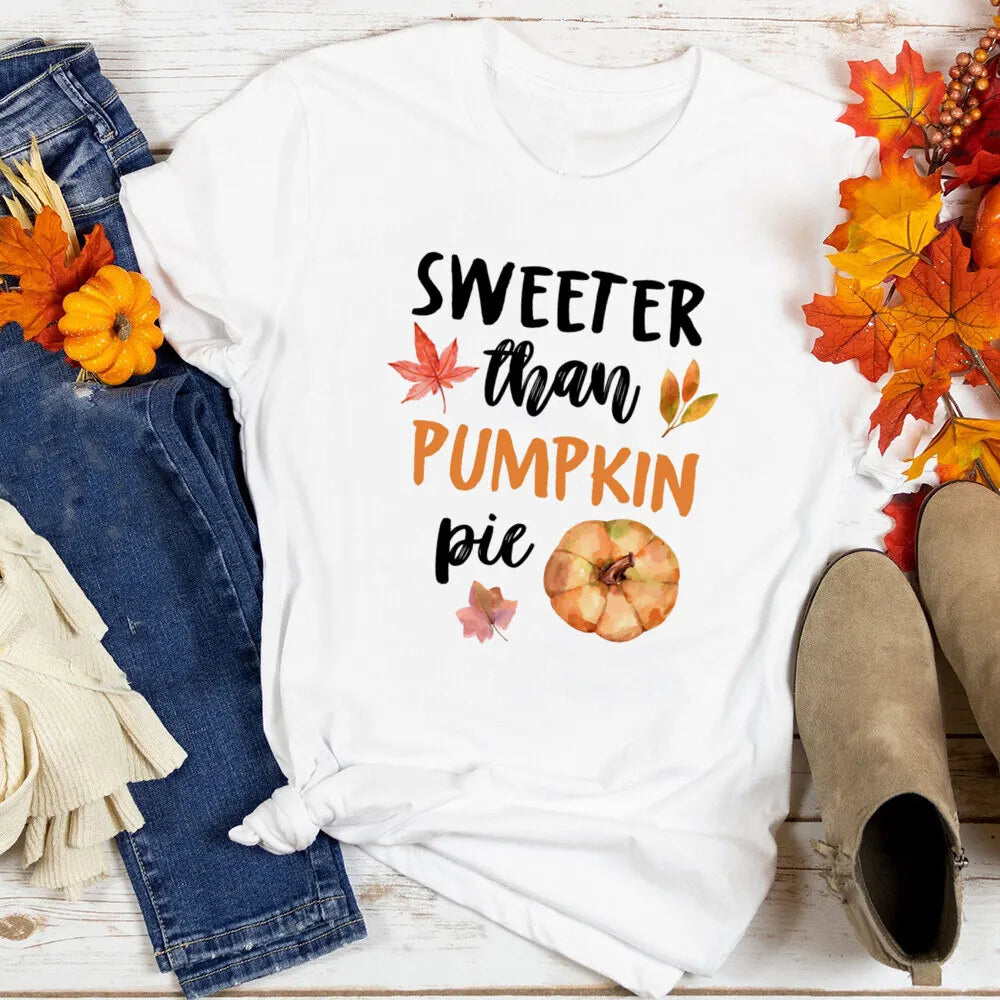 Just A Girl Who Loves Fall Shirt Thanksgiving Graphic Tee Clothes Fashion Pumpkin Spice Print T Shirt Tops Holiday Female Outfit