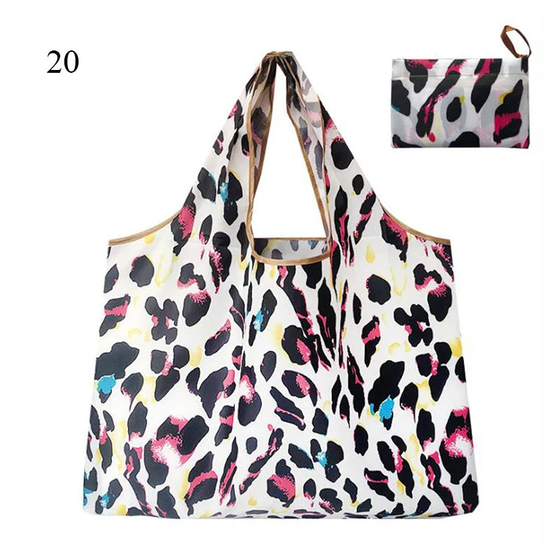 Foldable Large Shopping Storage Bags For Groceries Recyclable Grocery Tote Pouch Eco-Friendly Heavy Duty Washable Shopper Bag